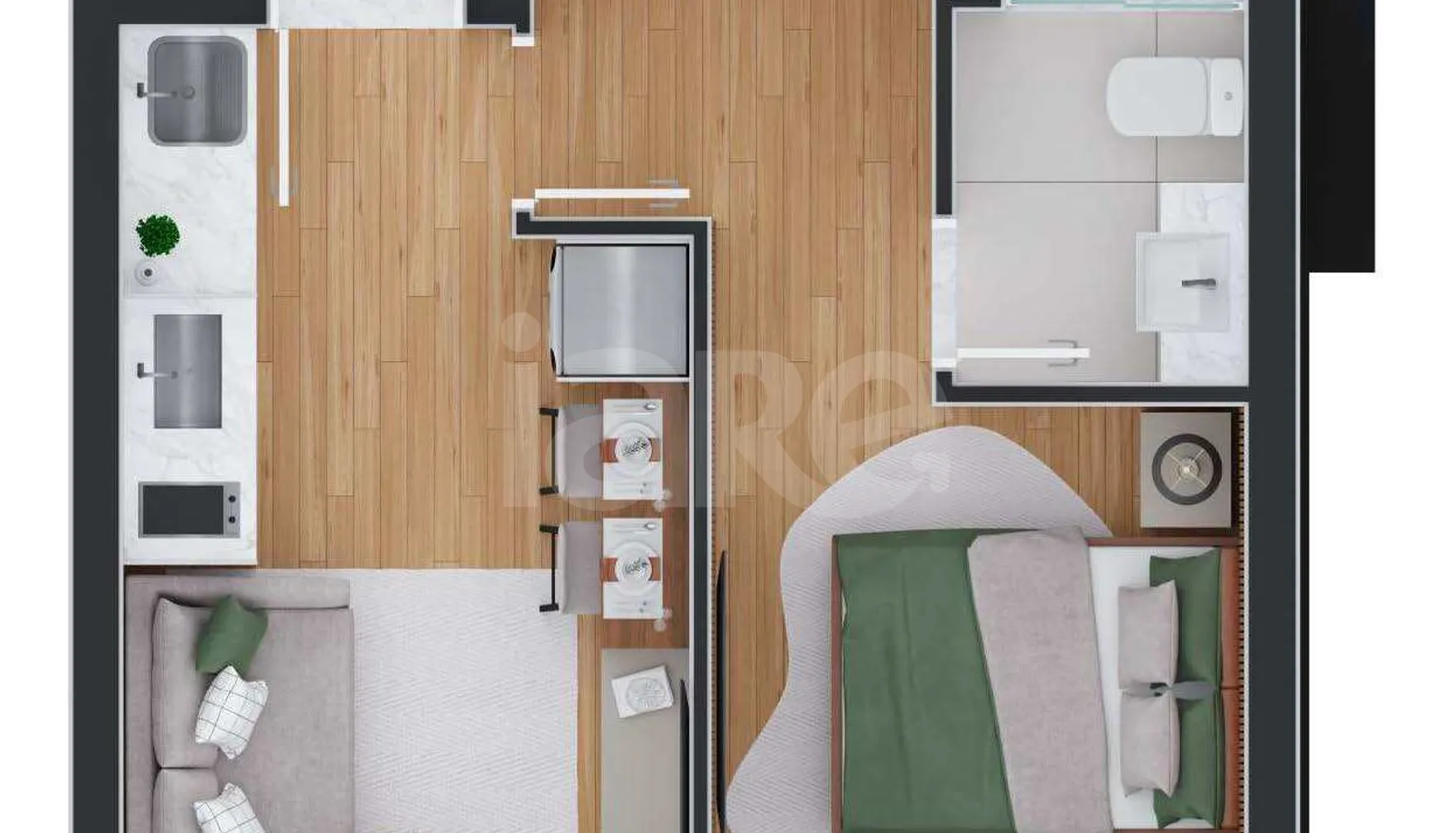 Planta — Apartamento 36,57 m²