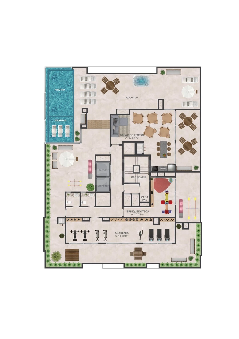 Planta — Pavimento lazer