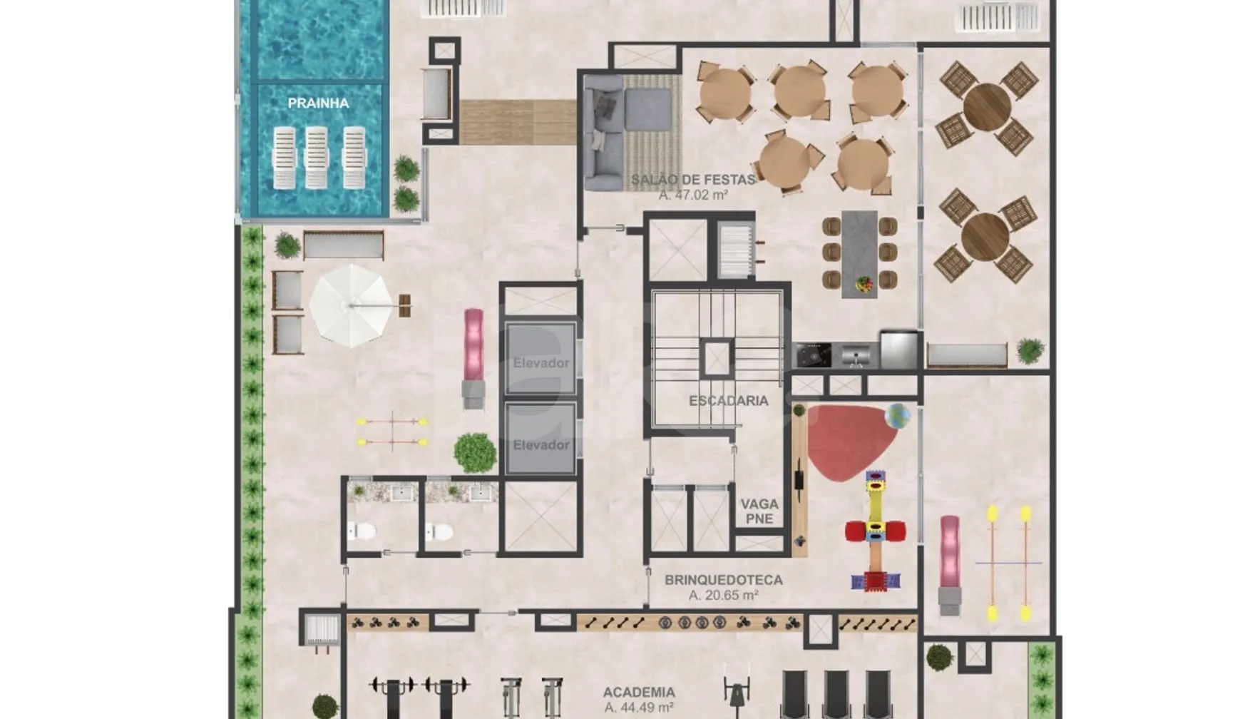 Planta — Pavimento lazer
