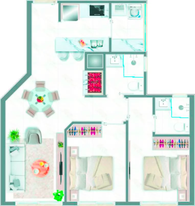 Planta — Apartamento 97,67 m²