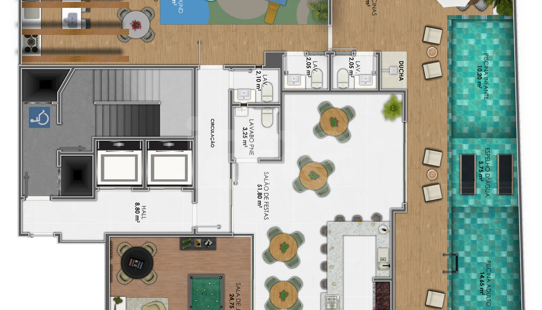 Planta — Pavimento lazer