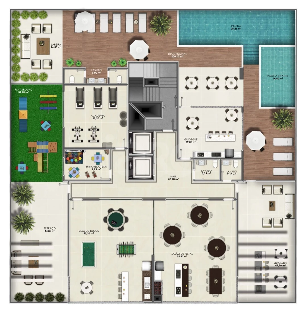 Planta — Pavimento lazer