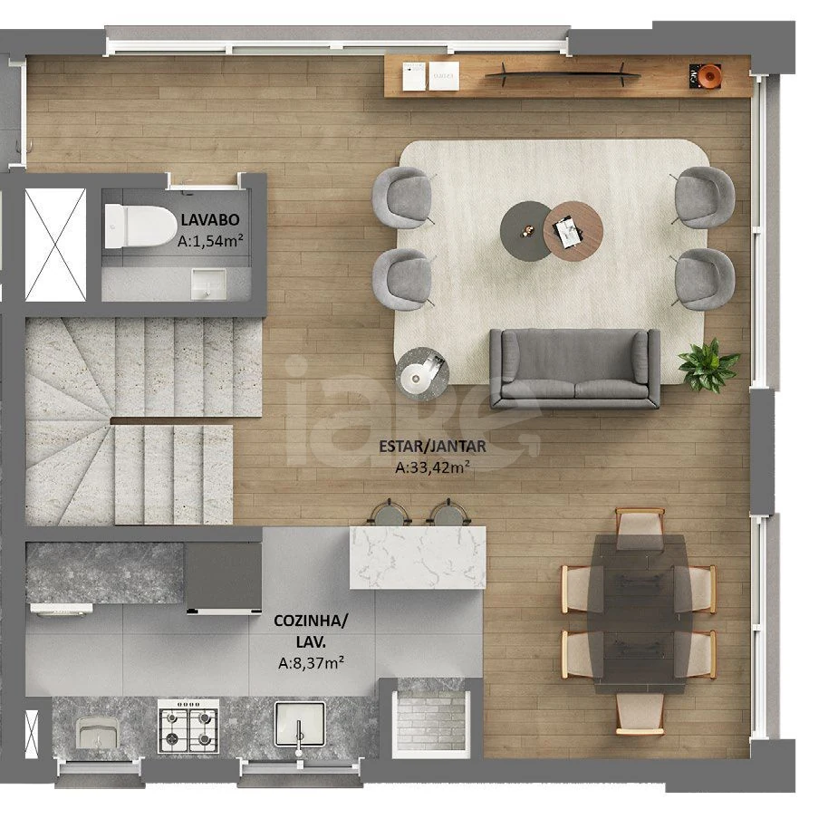 Planta — Garden 122,45 m² · 1º pavimento