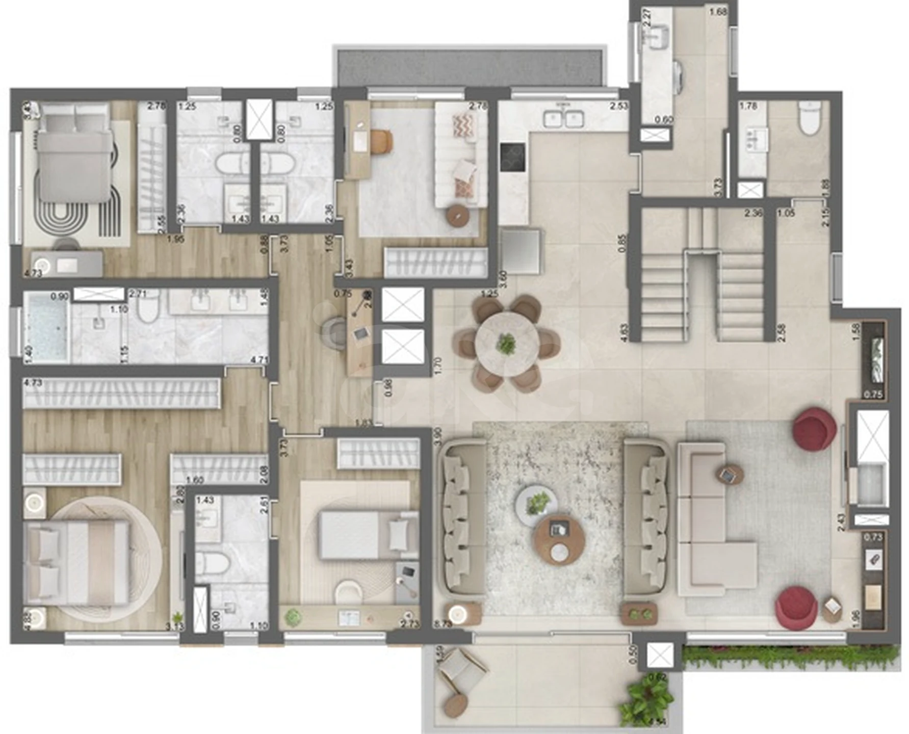 Planta — Cobertura Duplex 392,35 m²