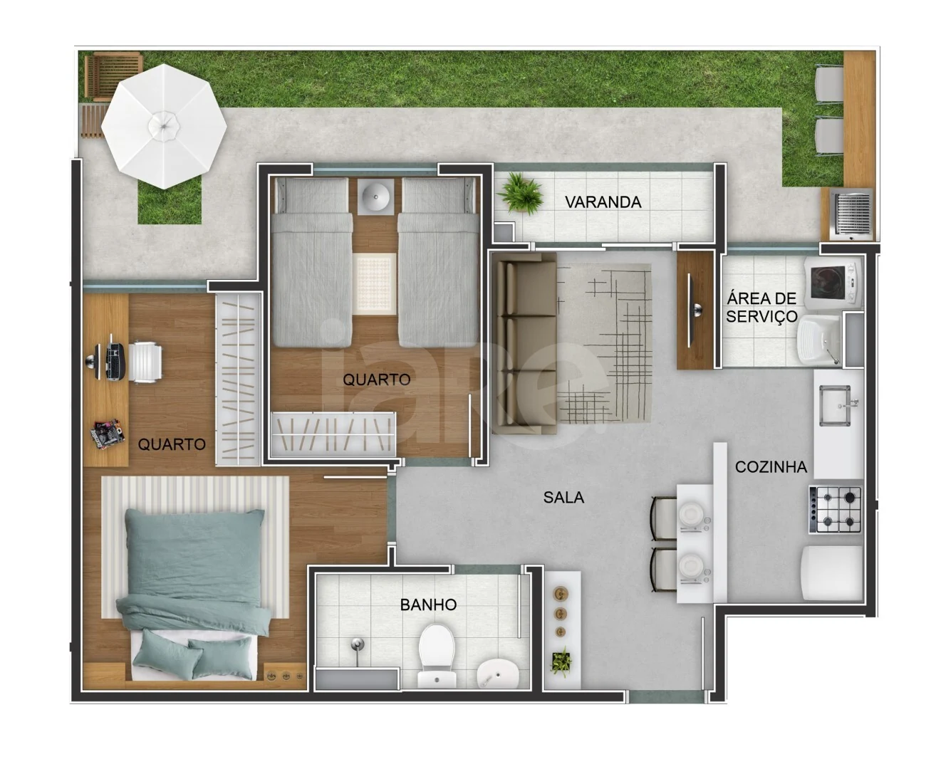 Planta — Apartamento 52,89 m²