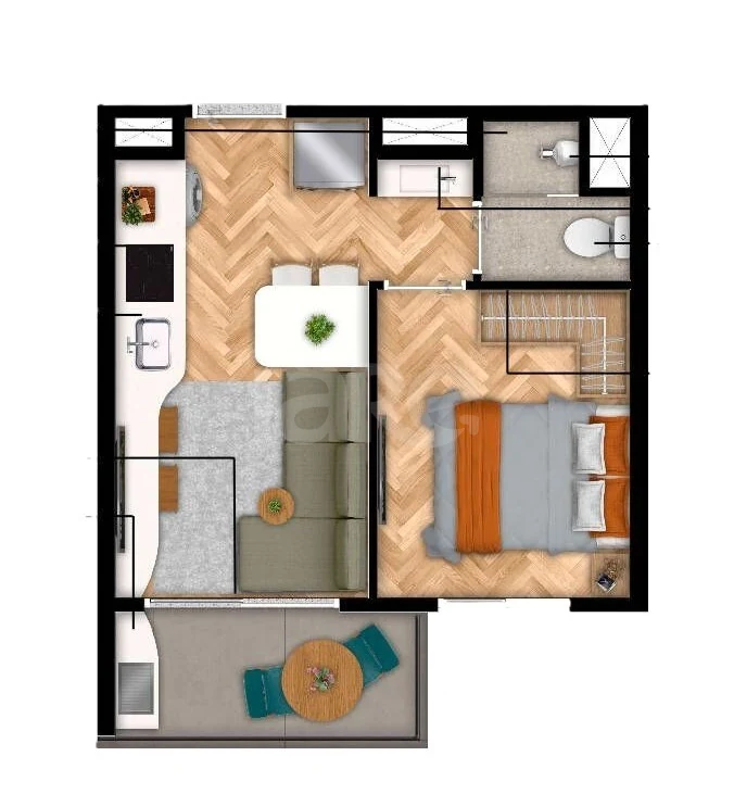 Planta — Apartamento 28,35 m²