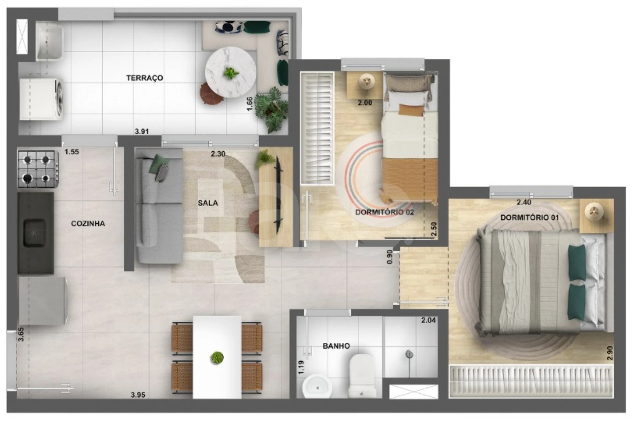 Planta — Apartamento 42 m²