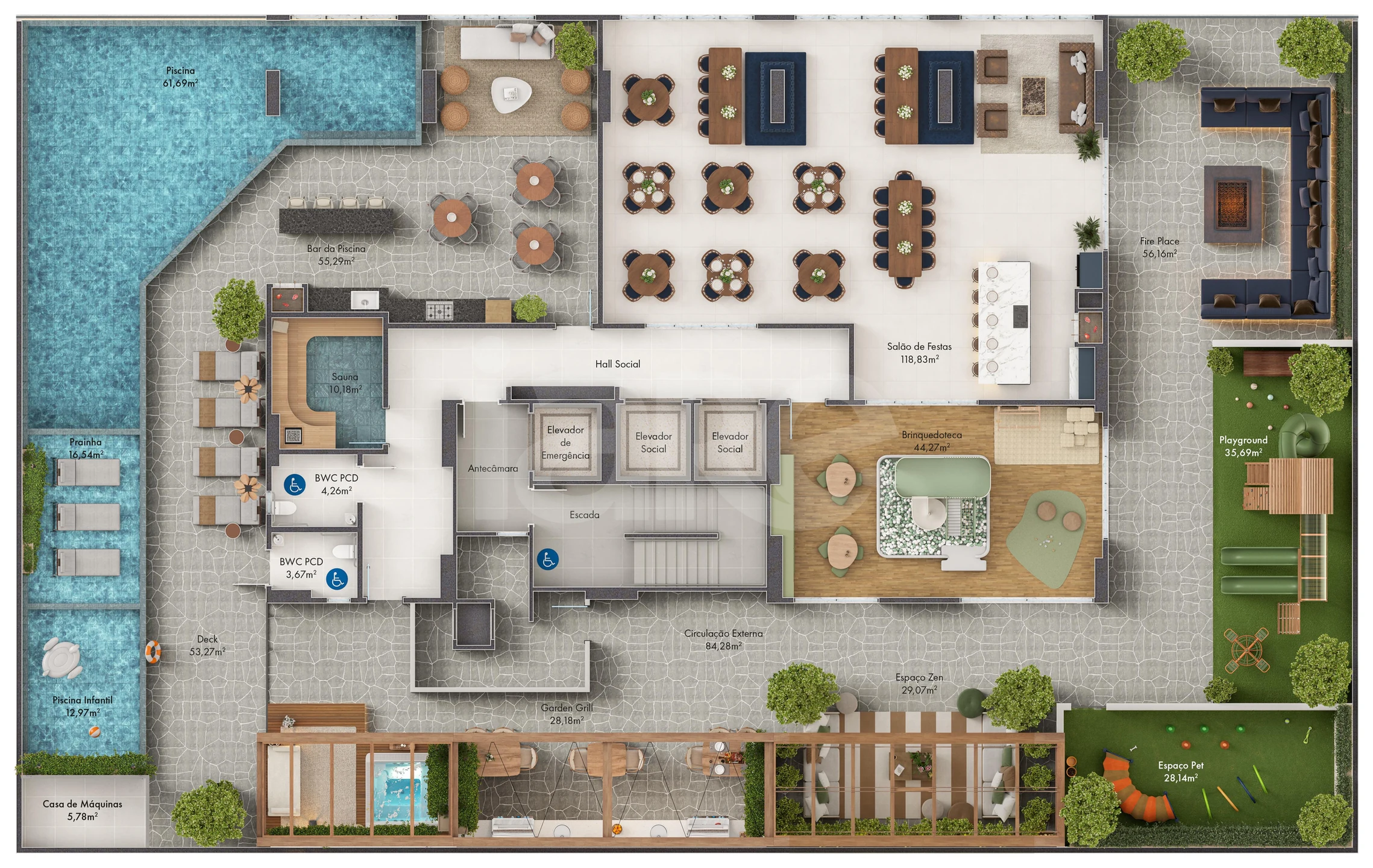 Planta — Pavimento lazer