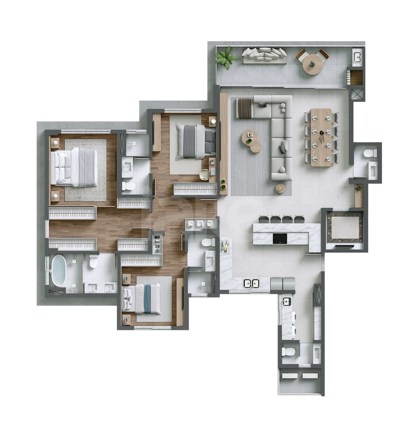 Planta — Planta 01 - 3 dorm 162,67 m²