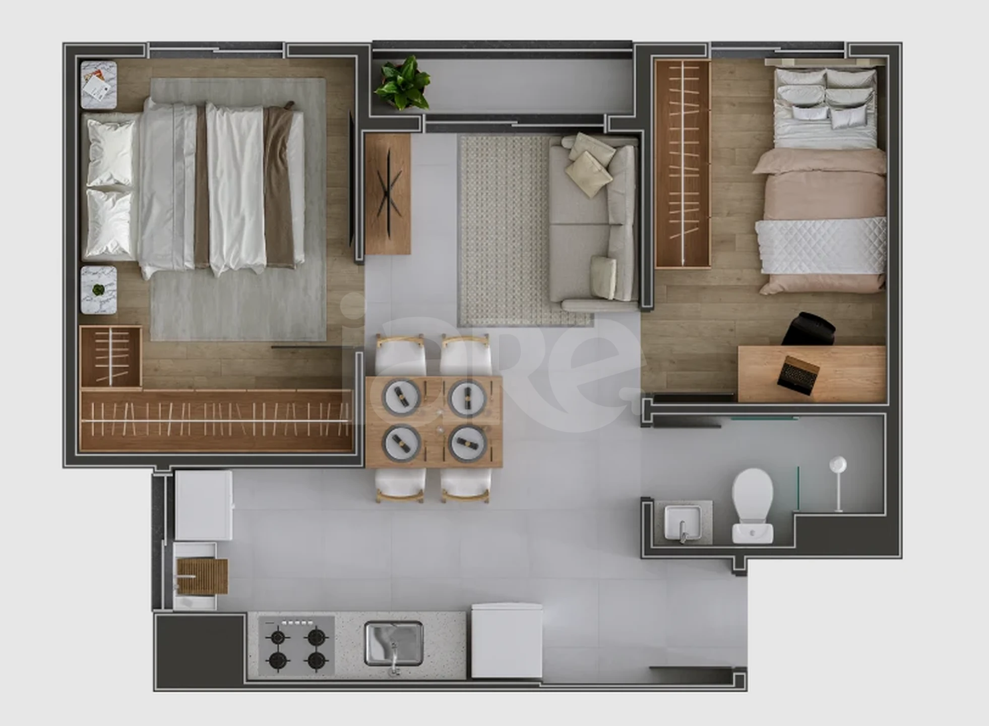 Planta — Apartamento 38,81 m²