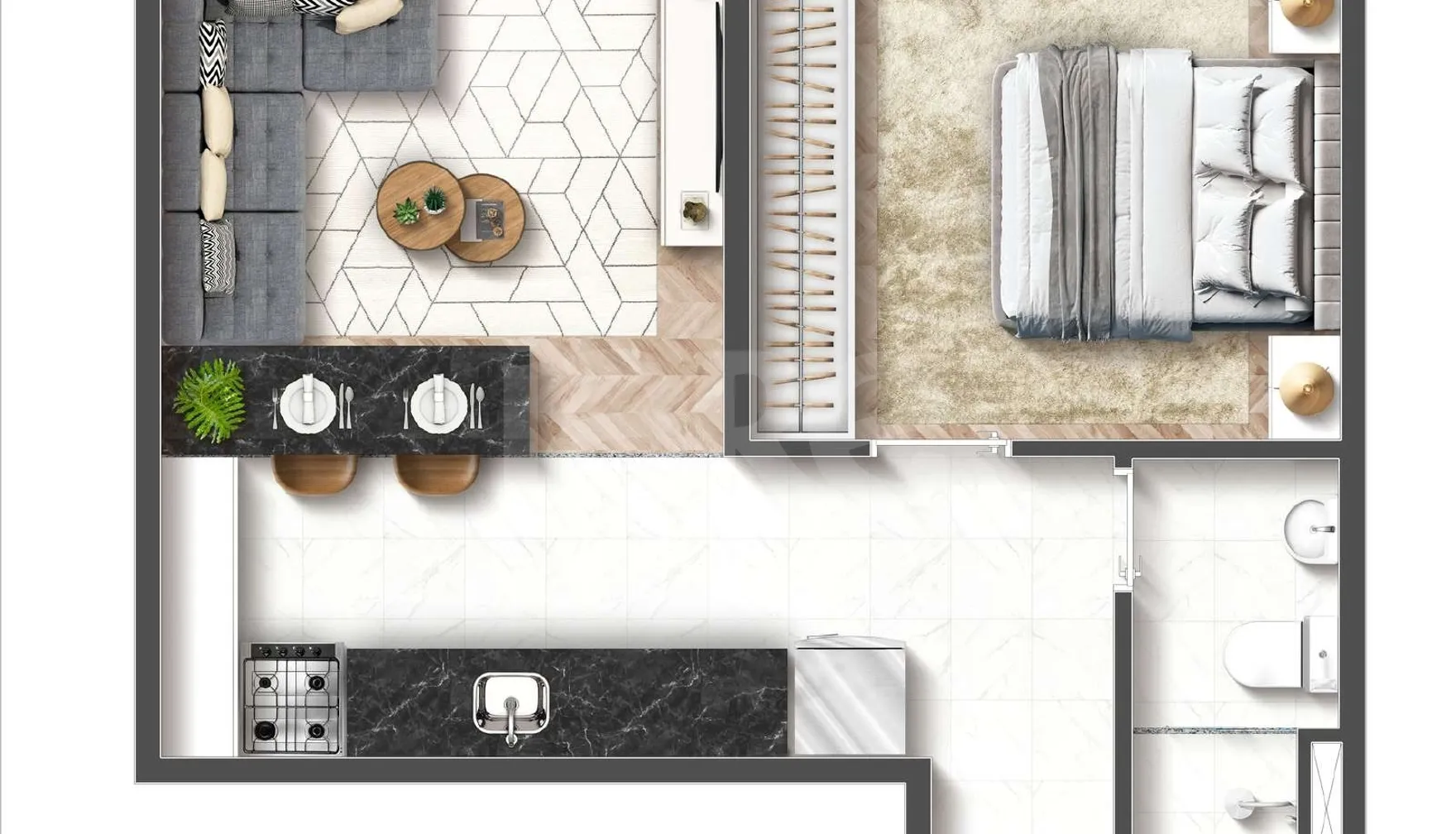 Planta — Apartamento 33 m²