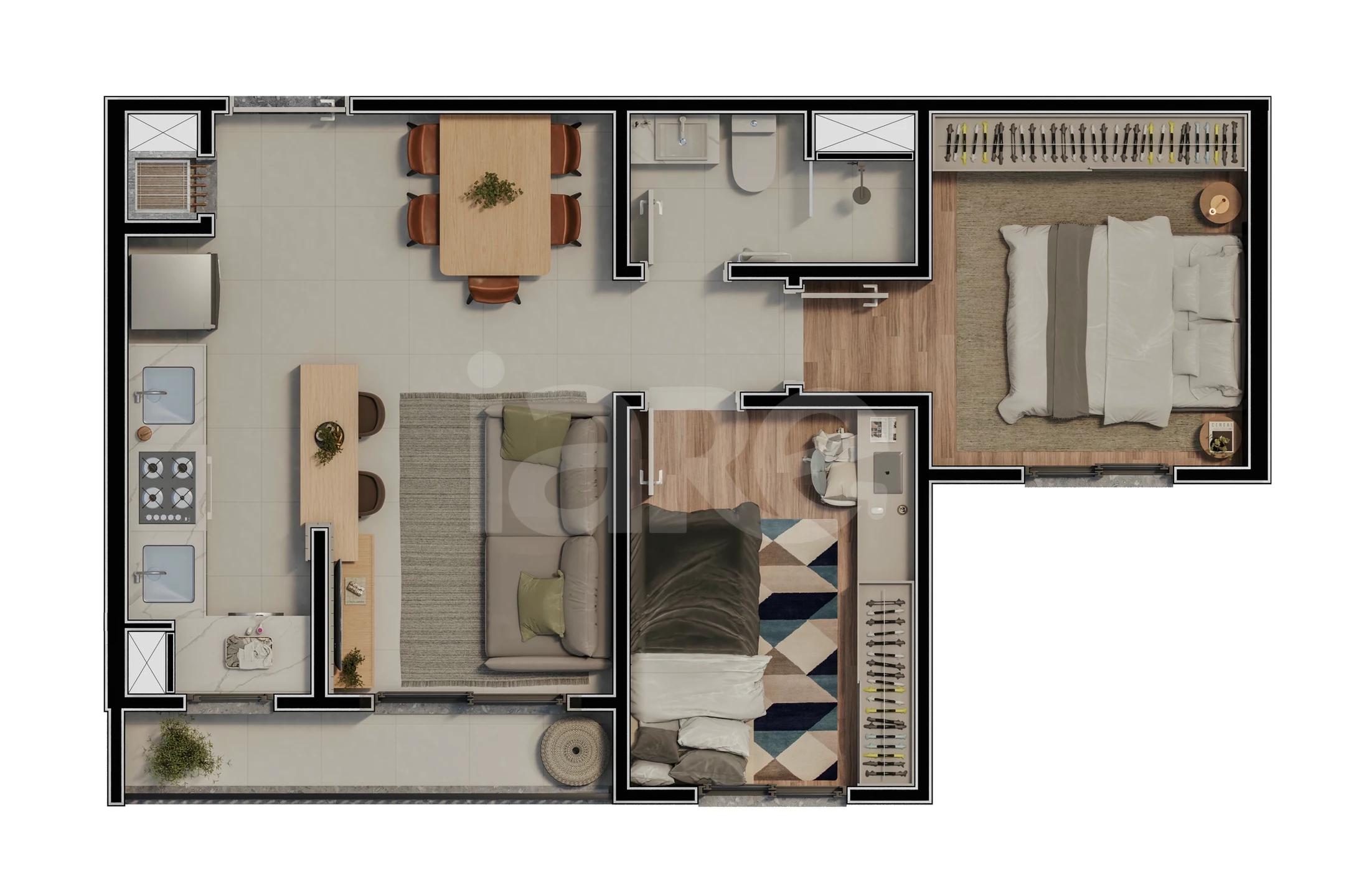 Planta — Apartamento 44,47 m²