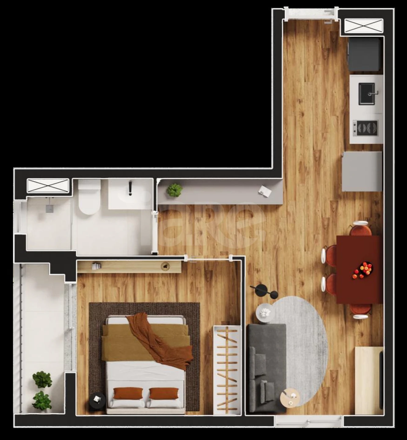 Planta — Apartamento 35,25 m²