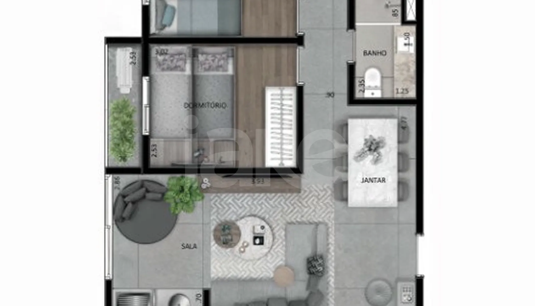 Planta — Apartamento 80 m²
