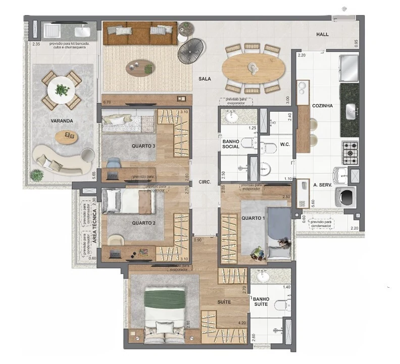 Planta — Apartamento 115,53 m²