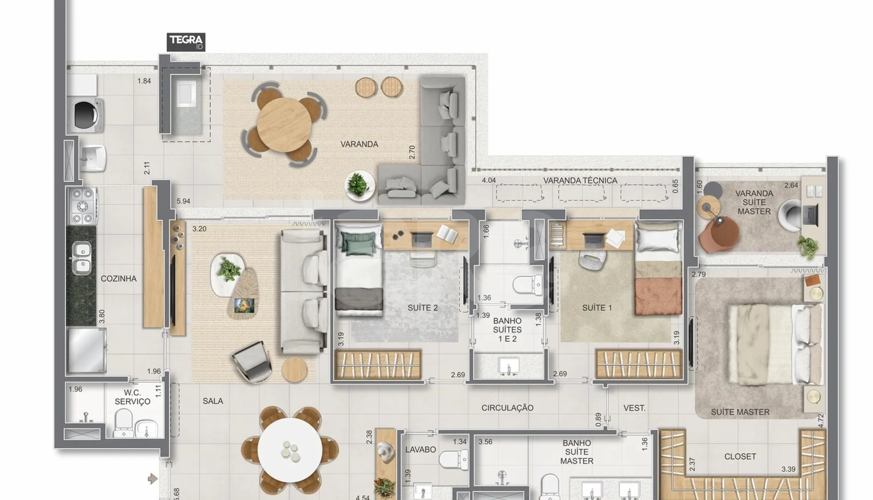 Planta — Apartamento 123,35 m²
