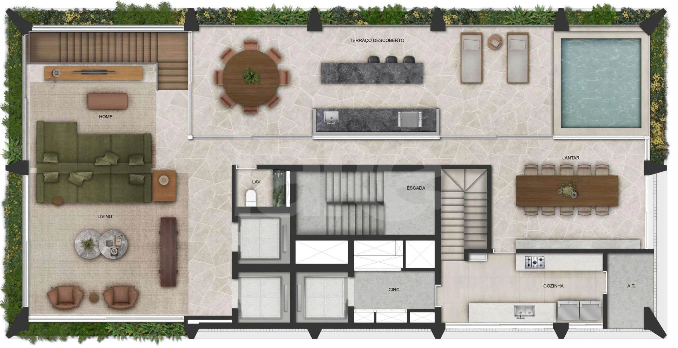 Planta — Cobertura Duplex 581,84 m²