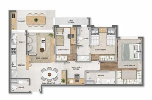 Planta — Cobertura Horizontal 135,2 m²