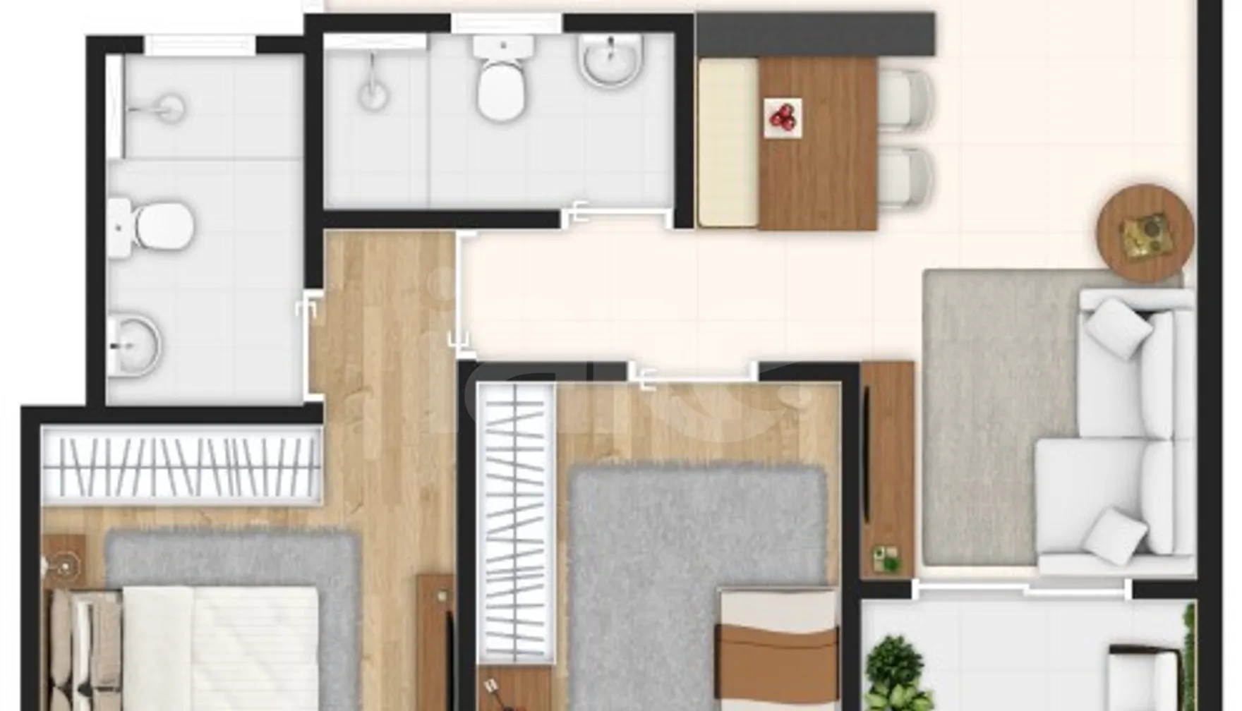 Planta — Apartamento 41,32 m²