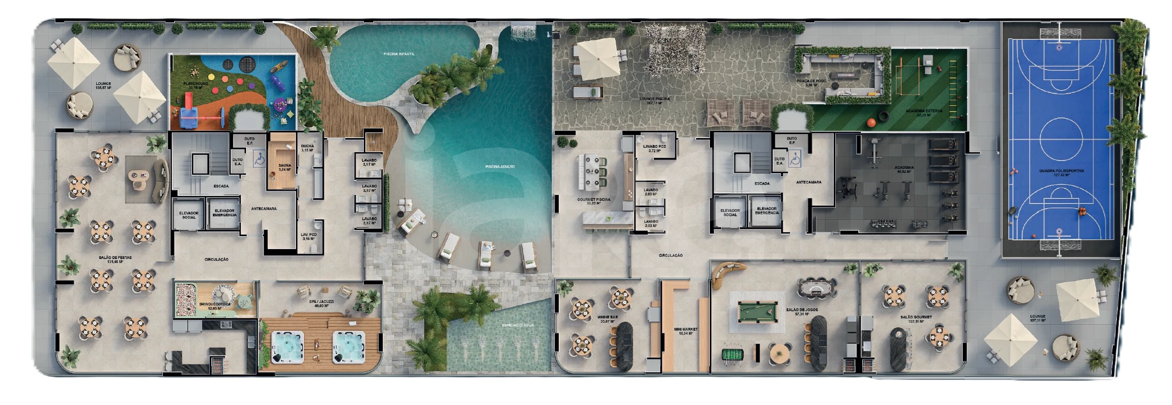 Planta — Pavimento lazer