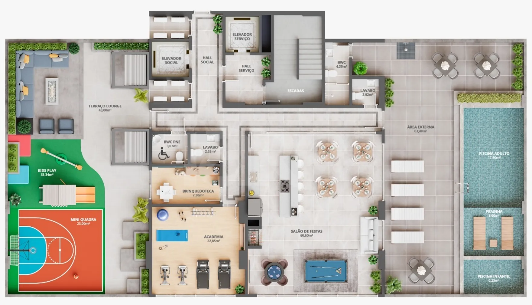 Planta — Pavimento lazer