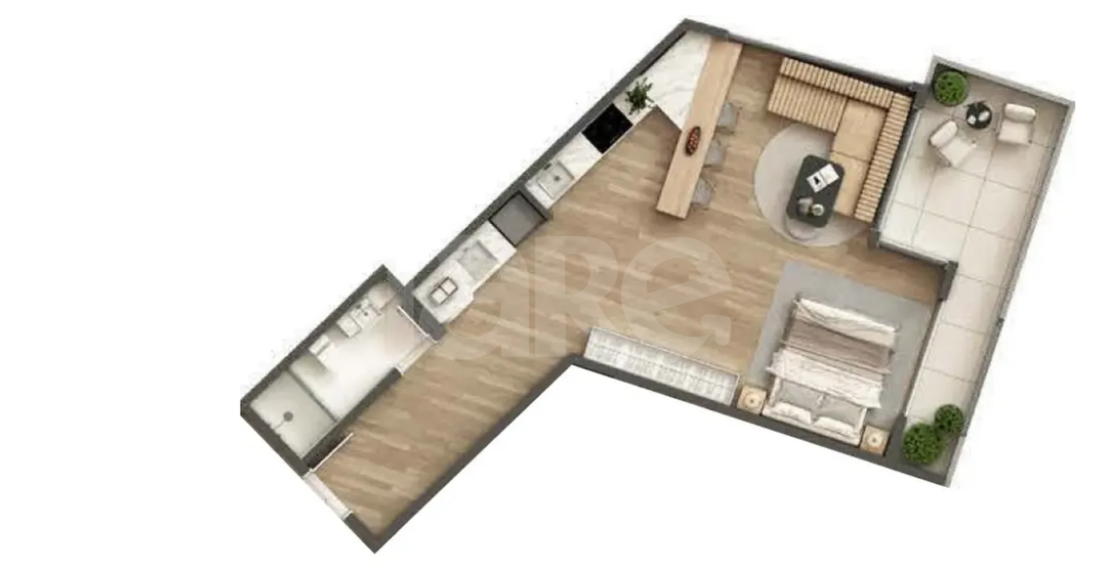 Planta — Studio 61 m²
