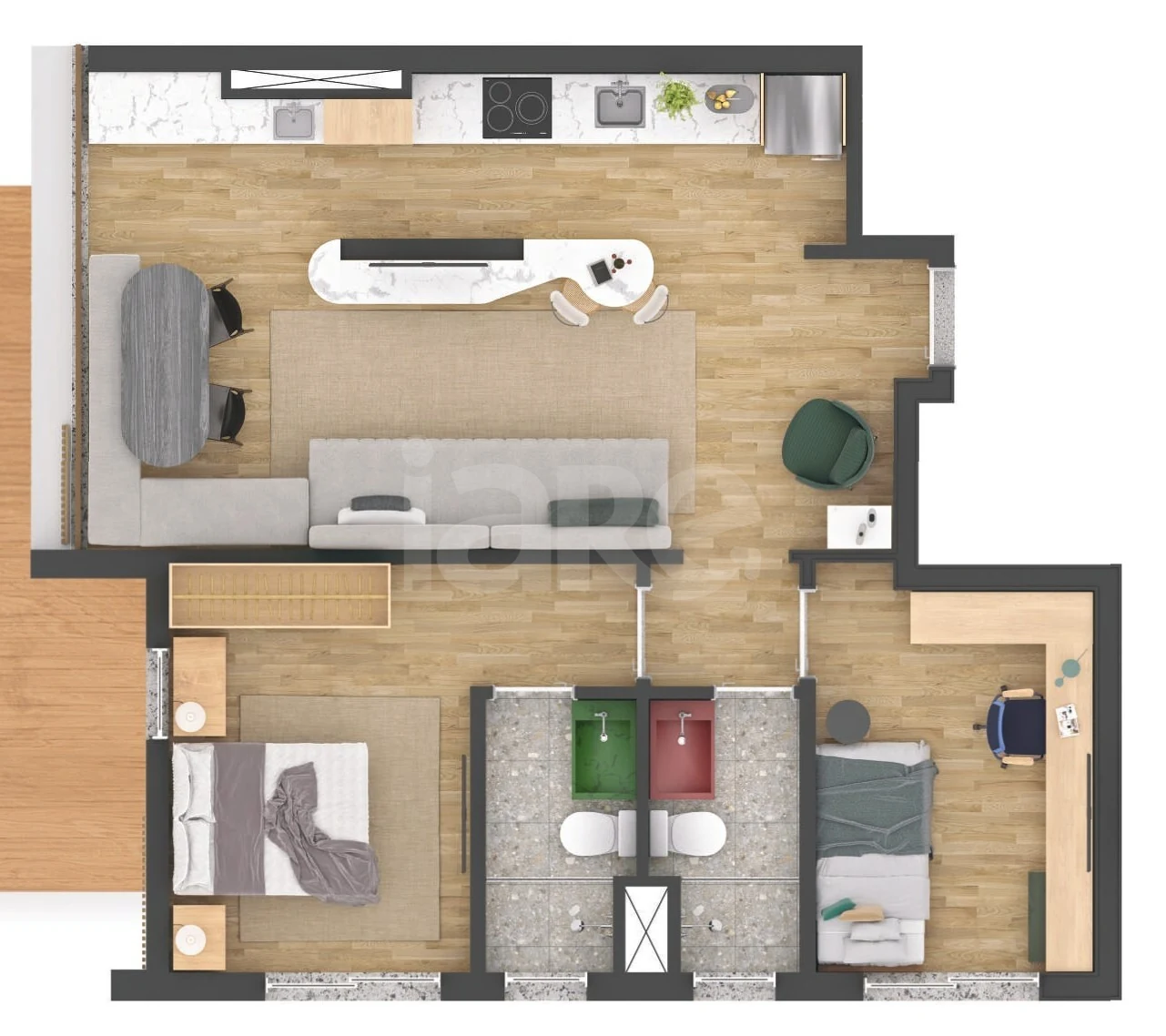 Planta — Apartamento 61,17 m²