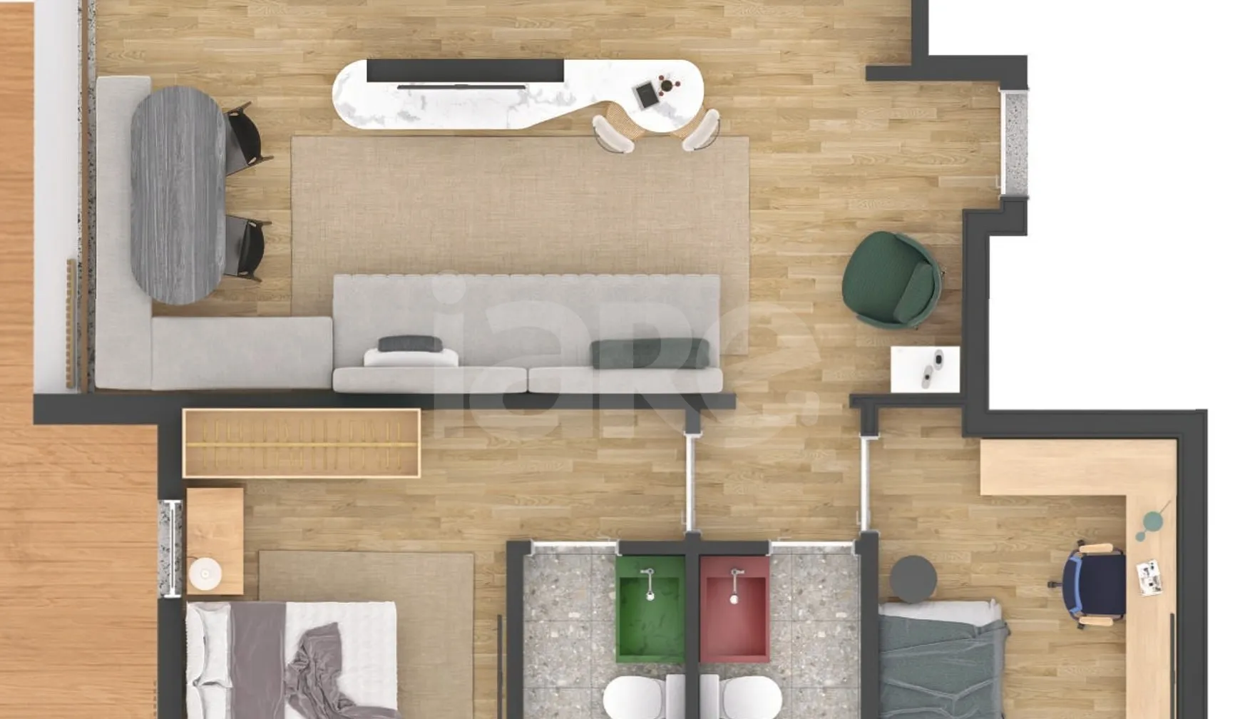 Planta — Apartamento 61,17 m²