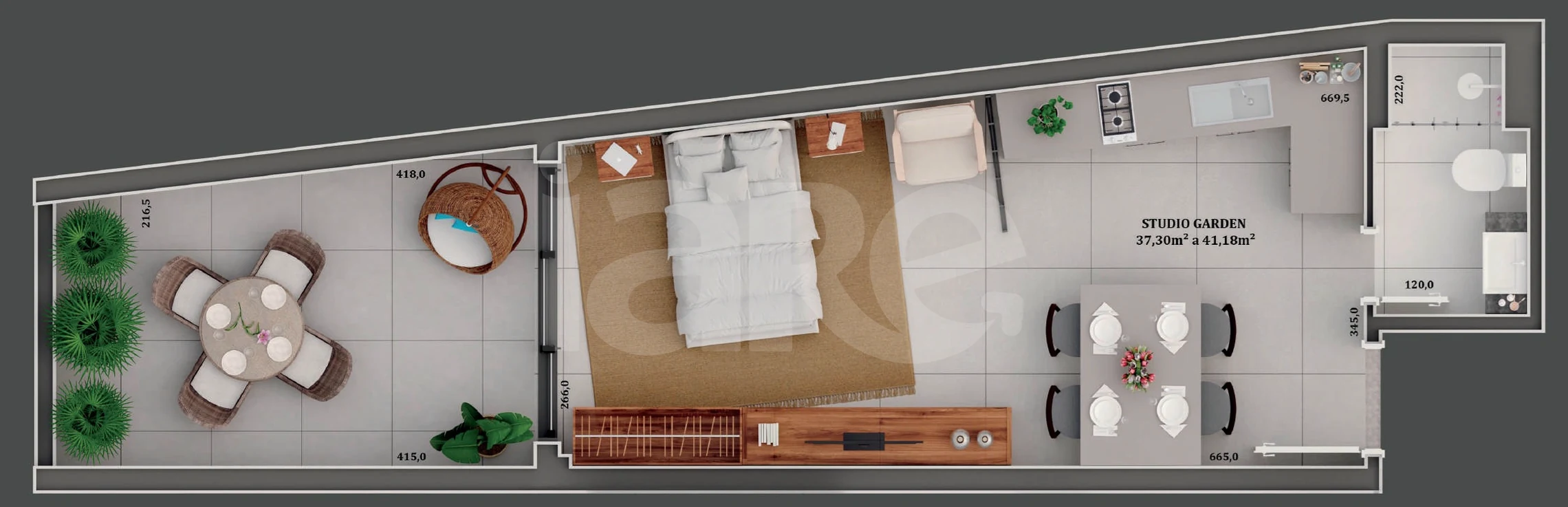 Planta — Garden 37,98 m²