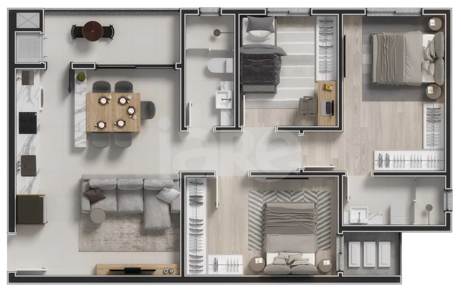 Planta — Apartamento 77,93 m²