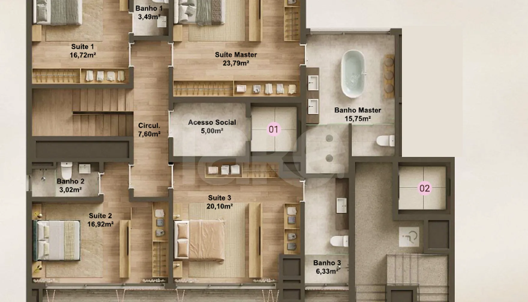 Planta — Cobertura Duplex 330,96 m²