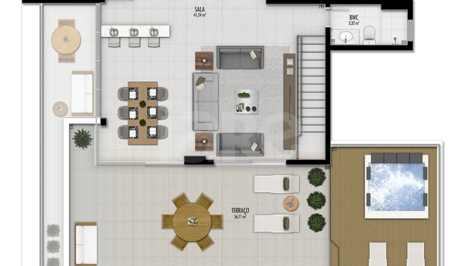 Planta — Cobertura Duplex 216,86 m²