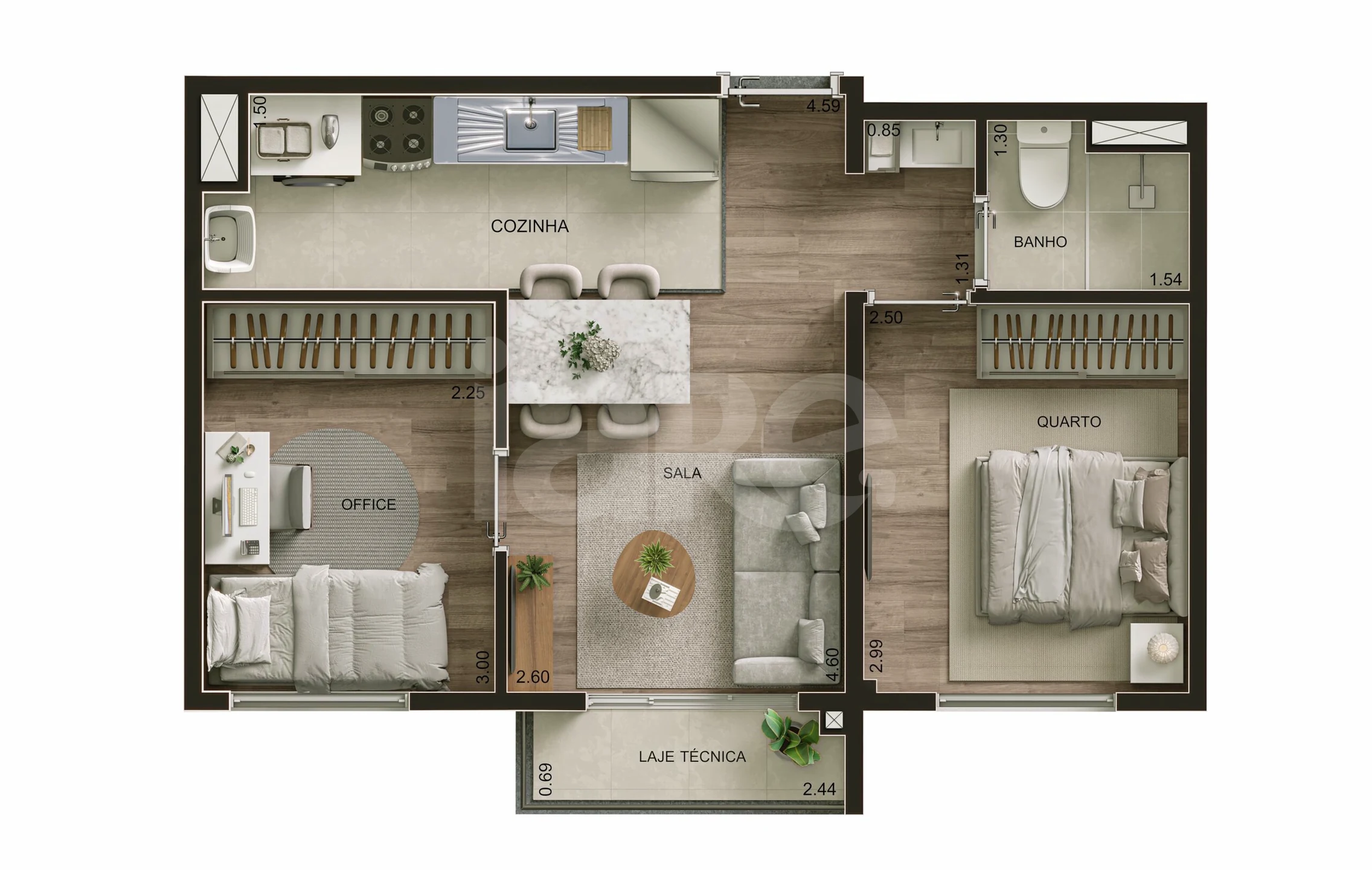Planta — Apartamento 39,31 m²