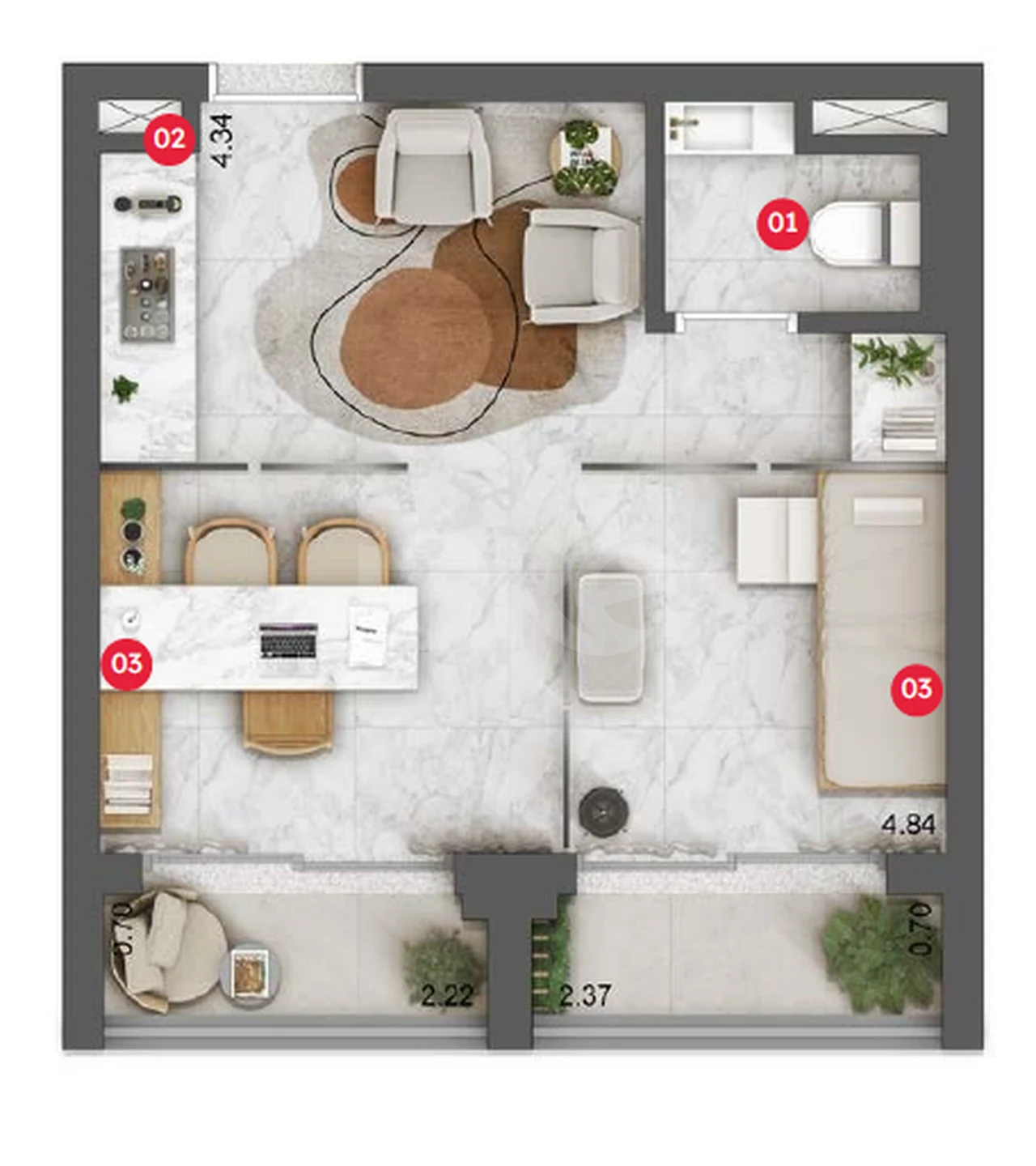 Planta — Sala 28,4 m²