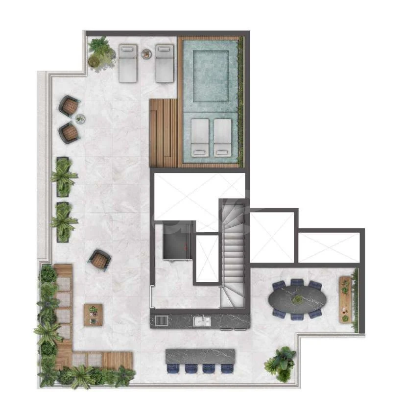 Planta — Cobertura Duplex 305,98 m²