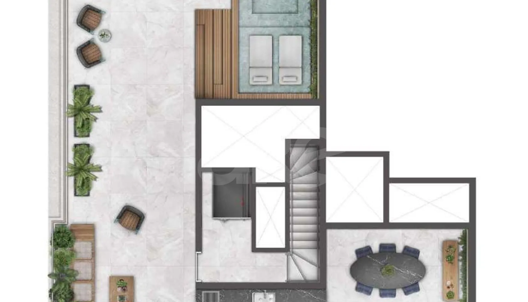 Planta — Cobertura Duplex 305,98 m²