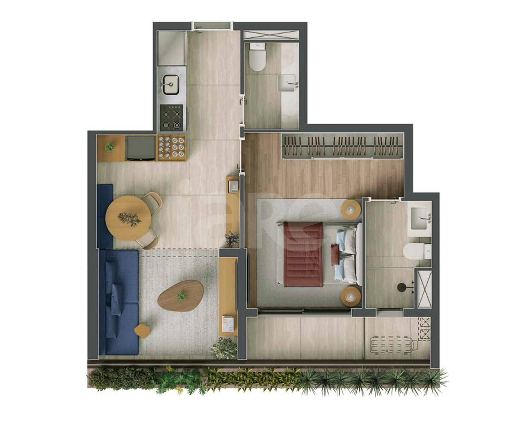 Planta — Apartamento 48 m²