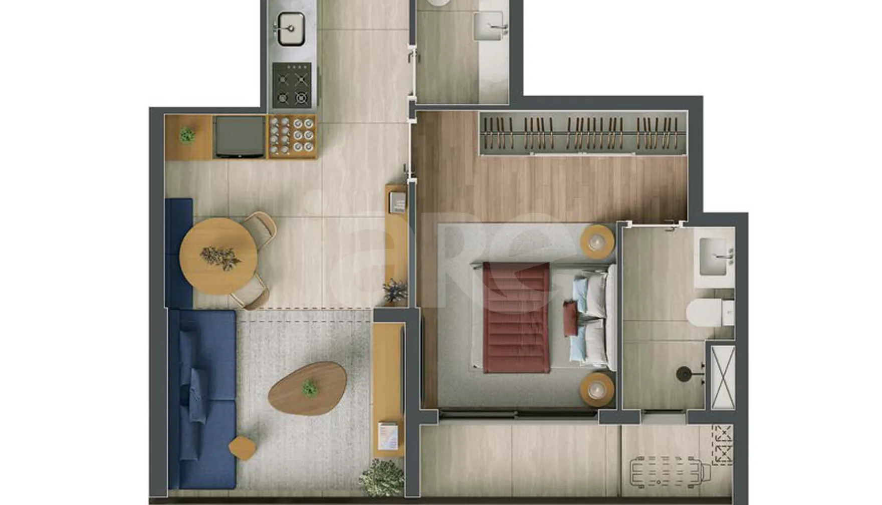 Planta — Apartamento 48 m²