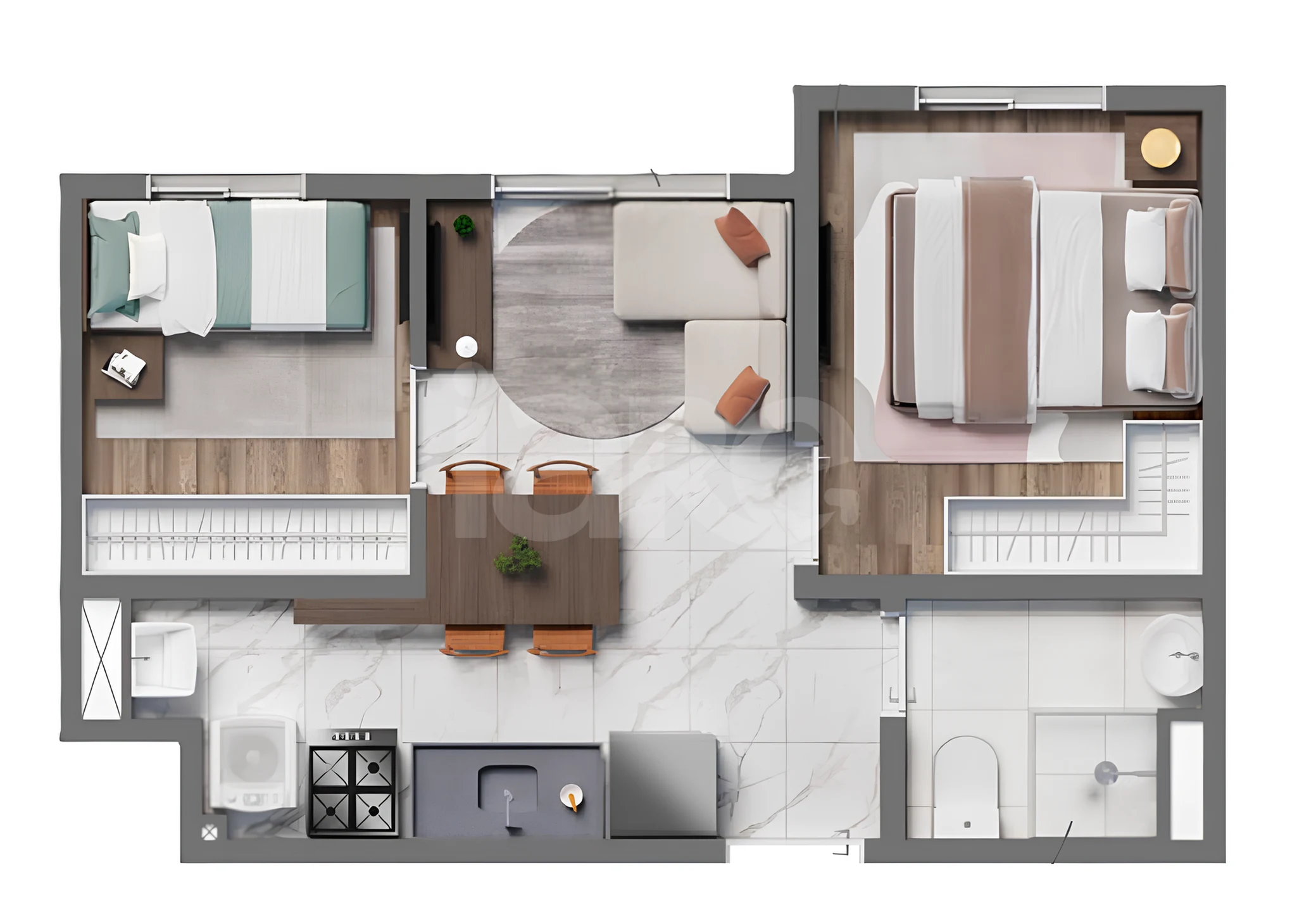Planta — Apartamento 31,43 m²
