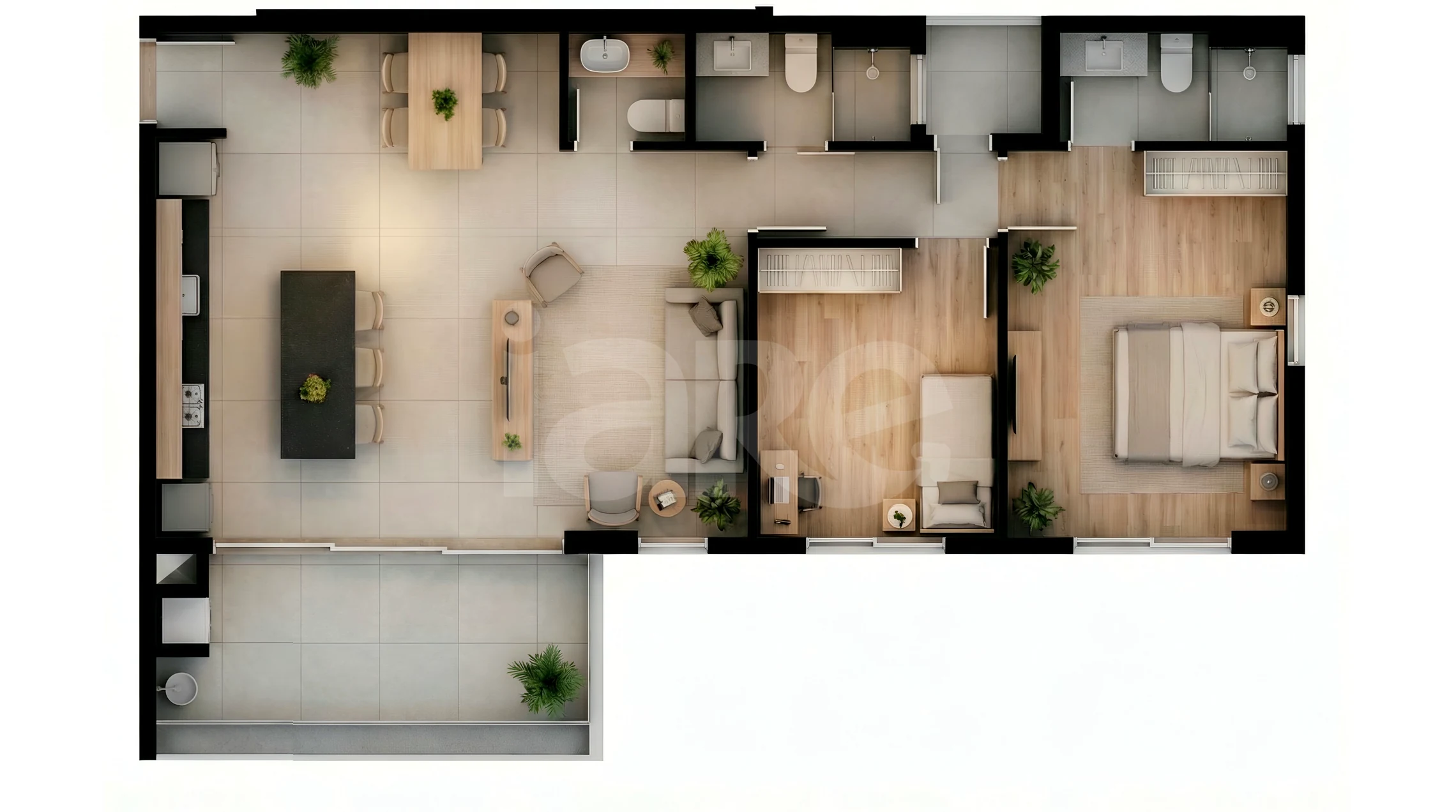 Planta — Apartamento 91,7 m²