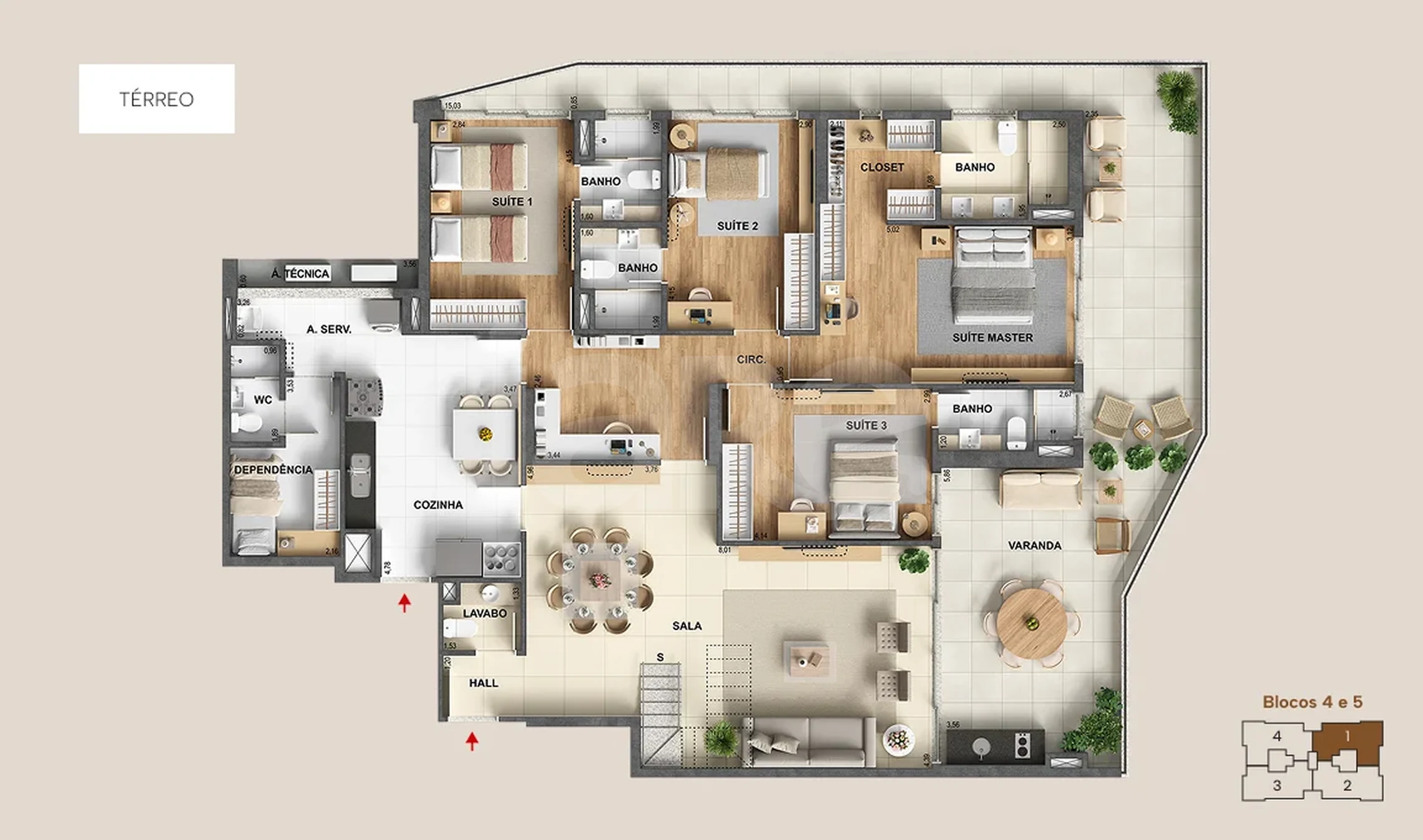 Planta — Cobertura Duplex 461,28 m²