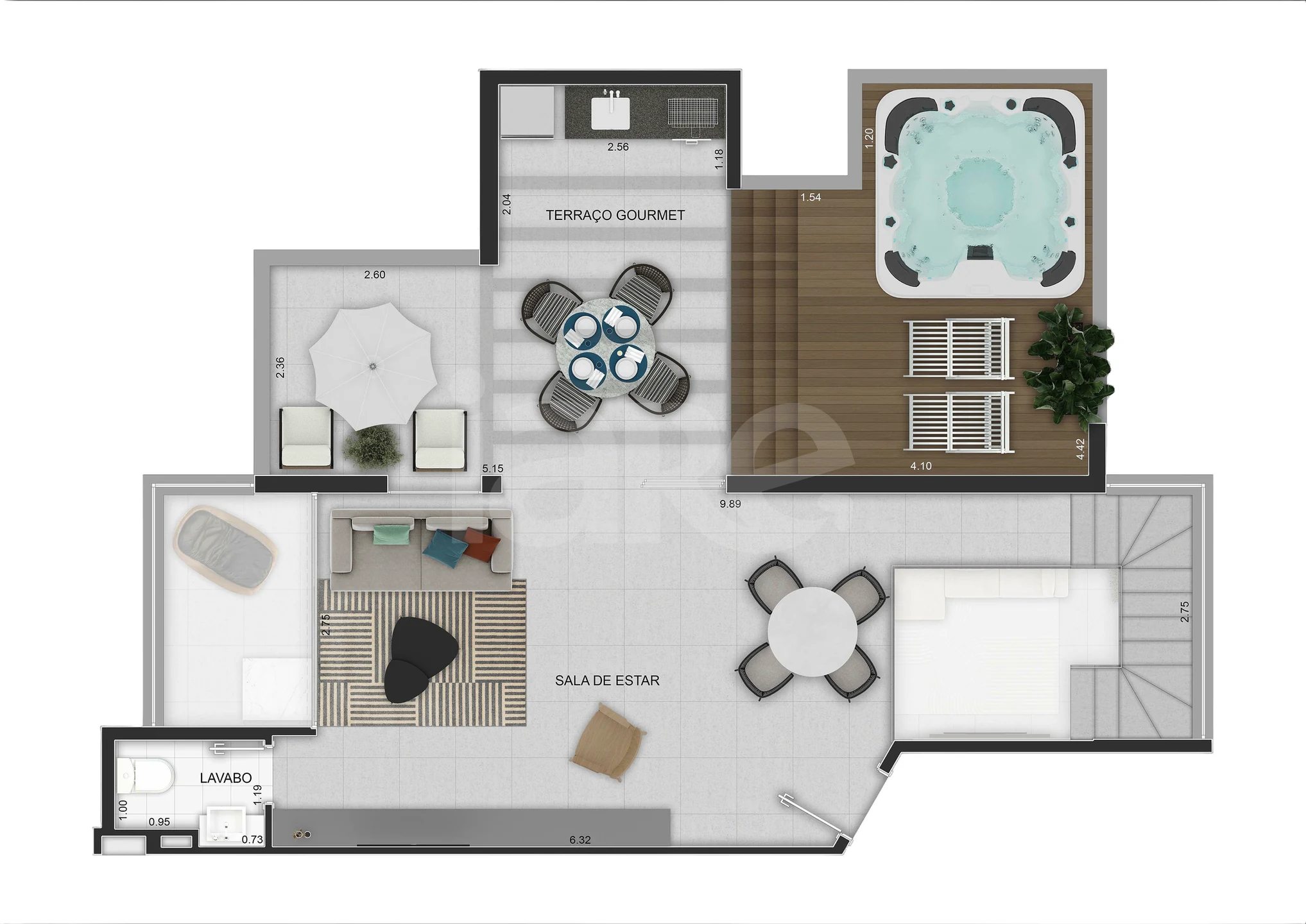 Planta — Apartamento 159,2 m²