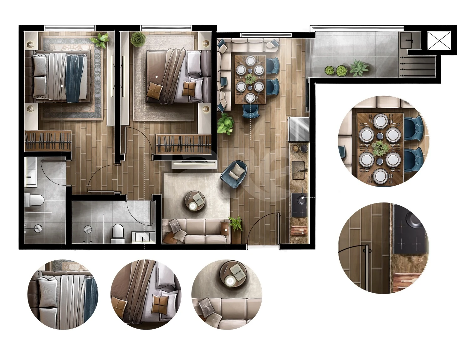 Planta — Apartamento 59,49 m²