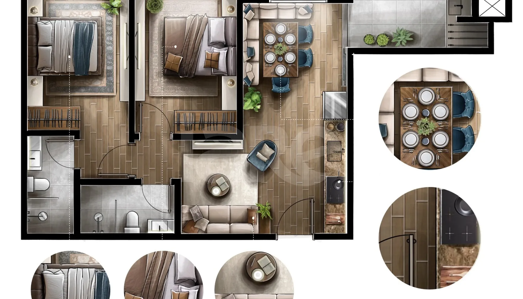Planta — Apartamento 59,49 m²