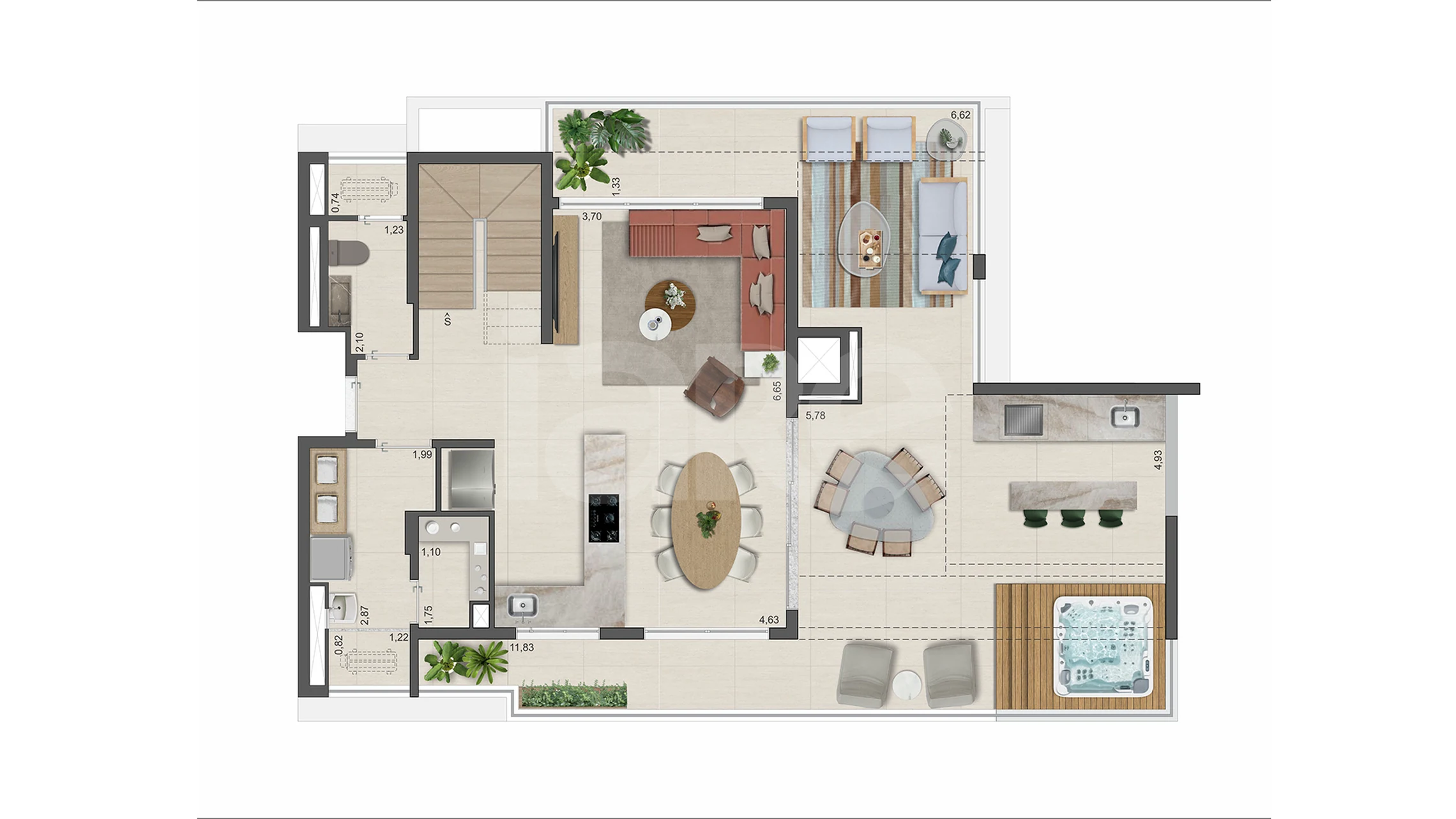 Planta — Cobertura Duplex 189,82 m²