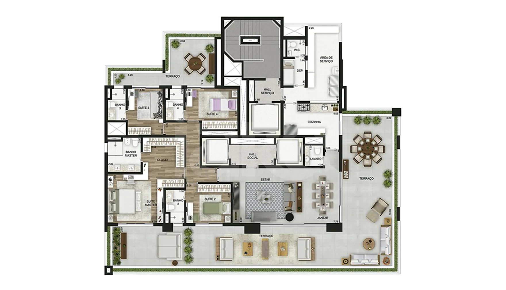 Planta — Apartamento 312,89 m²