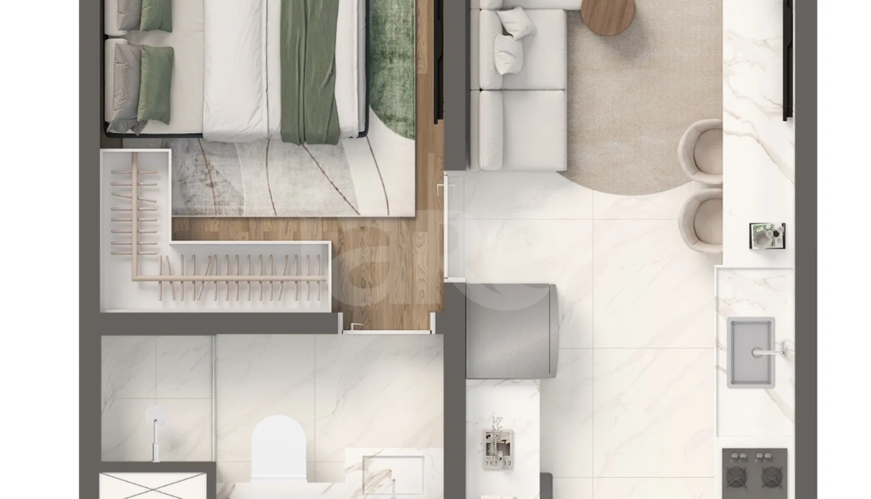 Planta — Apartamento 24,63 m²