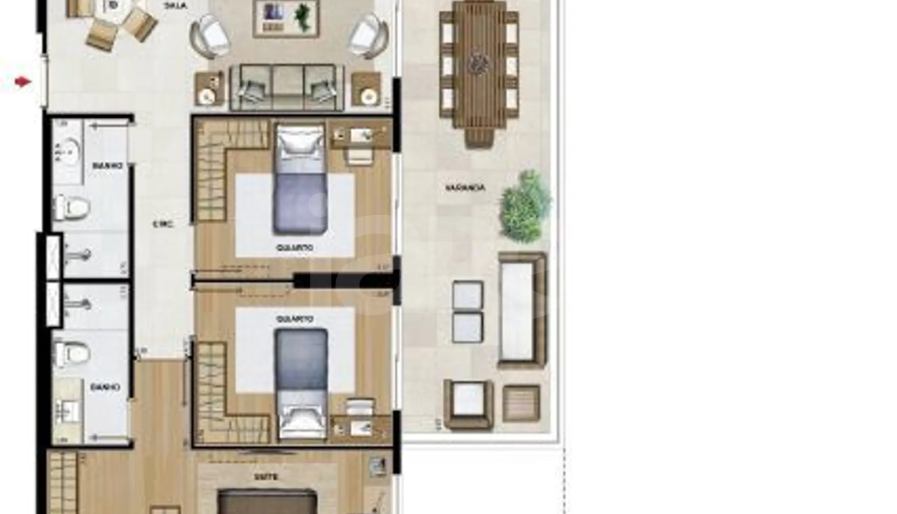 Planta — Apartamento 134,01 m²