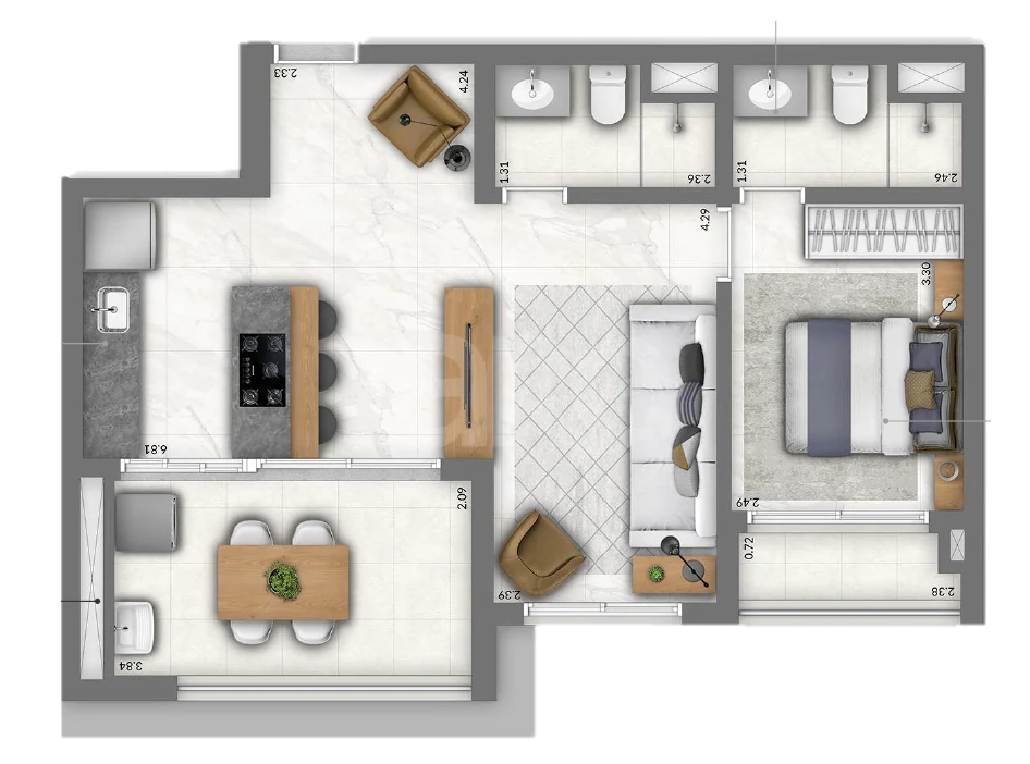 Planta — Garden 76 m²