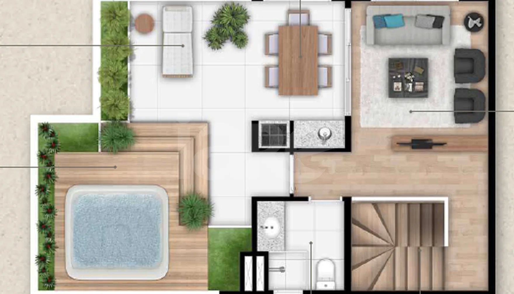 Planta — Cobertura Duplex 123,66 m²